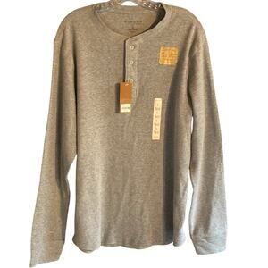 NWT Sonoma Classic Gray Long Sleeve Thermal Henley Size Large